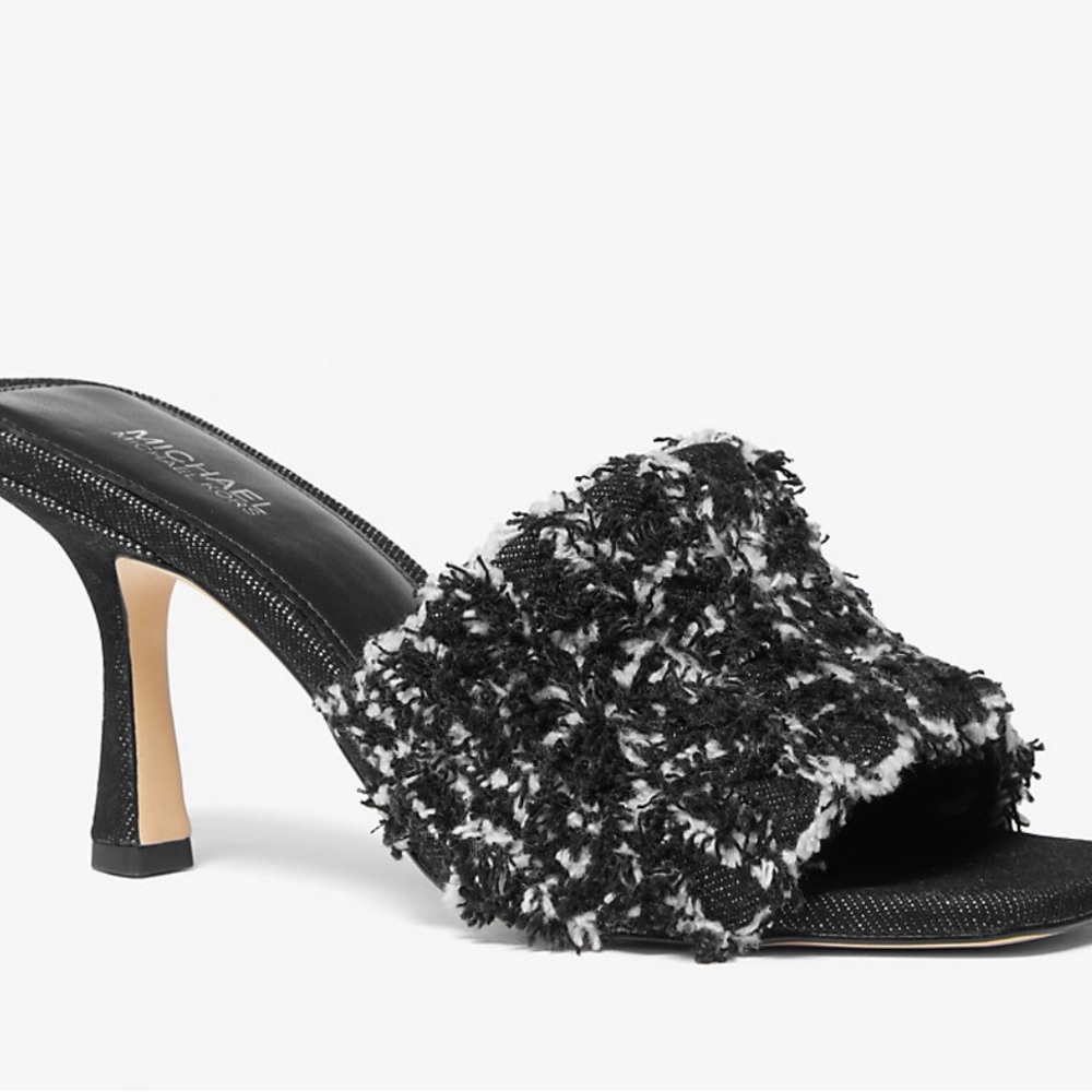 Michael Michael Kors Tessa Frayed Black Denim Mule Size 9.5 - Picture 6 of 7